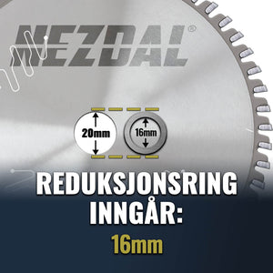 Reduksjonsring 20-16 mm for 160 mm sagblad